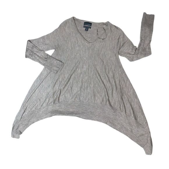 Cynthia Rowley Womens Medium Extrafine Merino Wool Sweater Tan Sharkbite Hem‎ - Picture 1 of 5